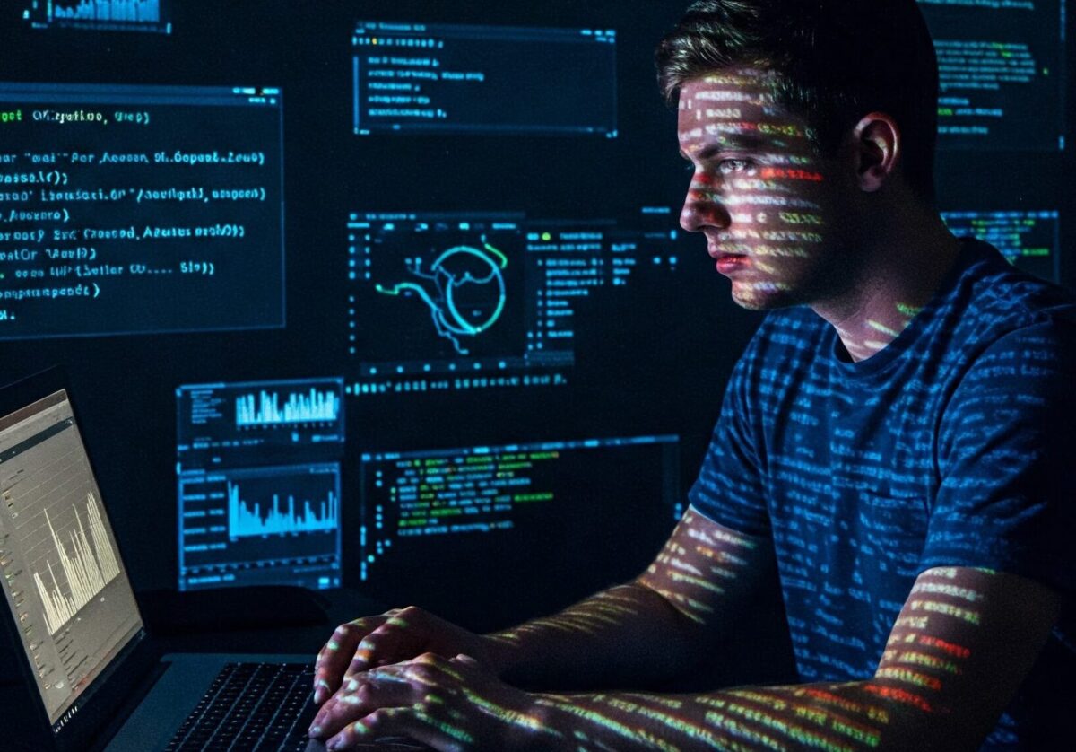 Etica dell’intelligenza artificiale: concetto visivo con simboli tecnologici e giustizia
