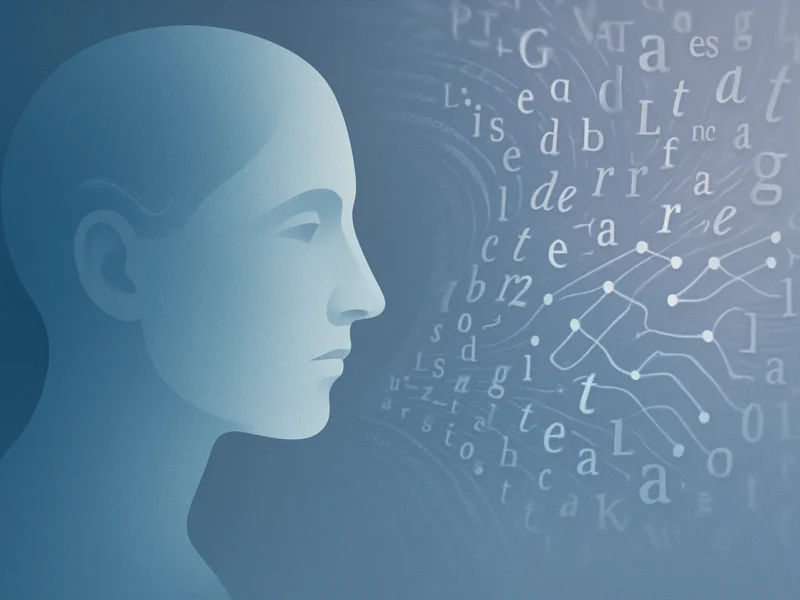 Illustrazione simbolica del linguaggio umano trasformato dall’intelligenza artificiale