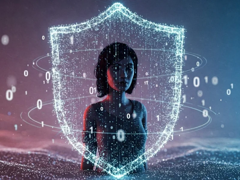IA e privacy digitale: simboli di protezione dati e algoritmi